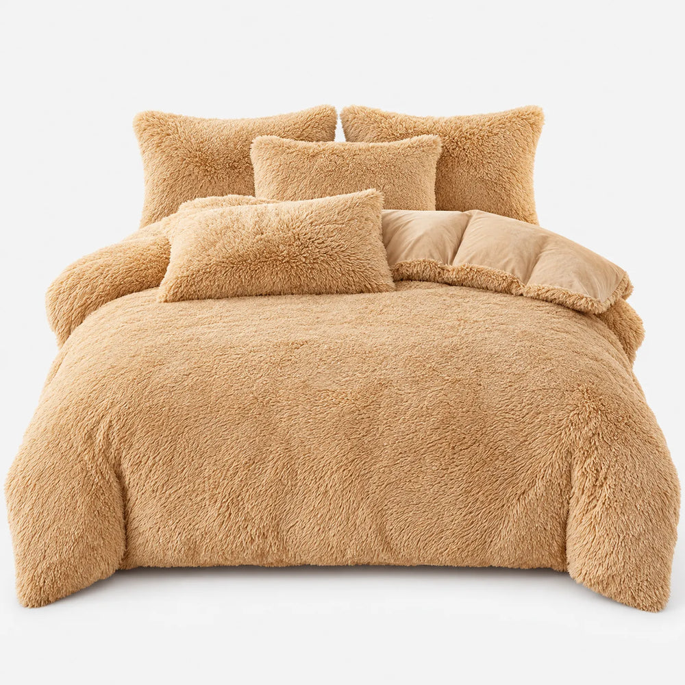 Beddengoed set | Fluffy fleece 5-delig met kussenslopen