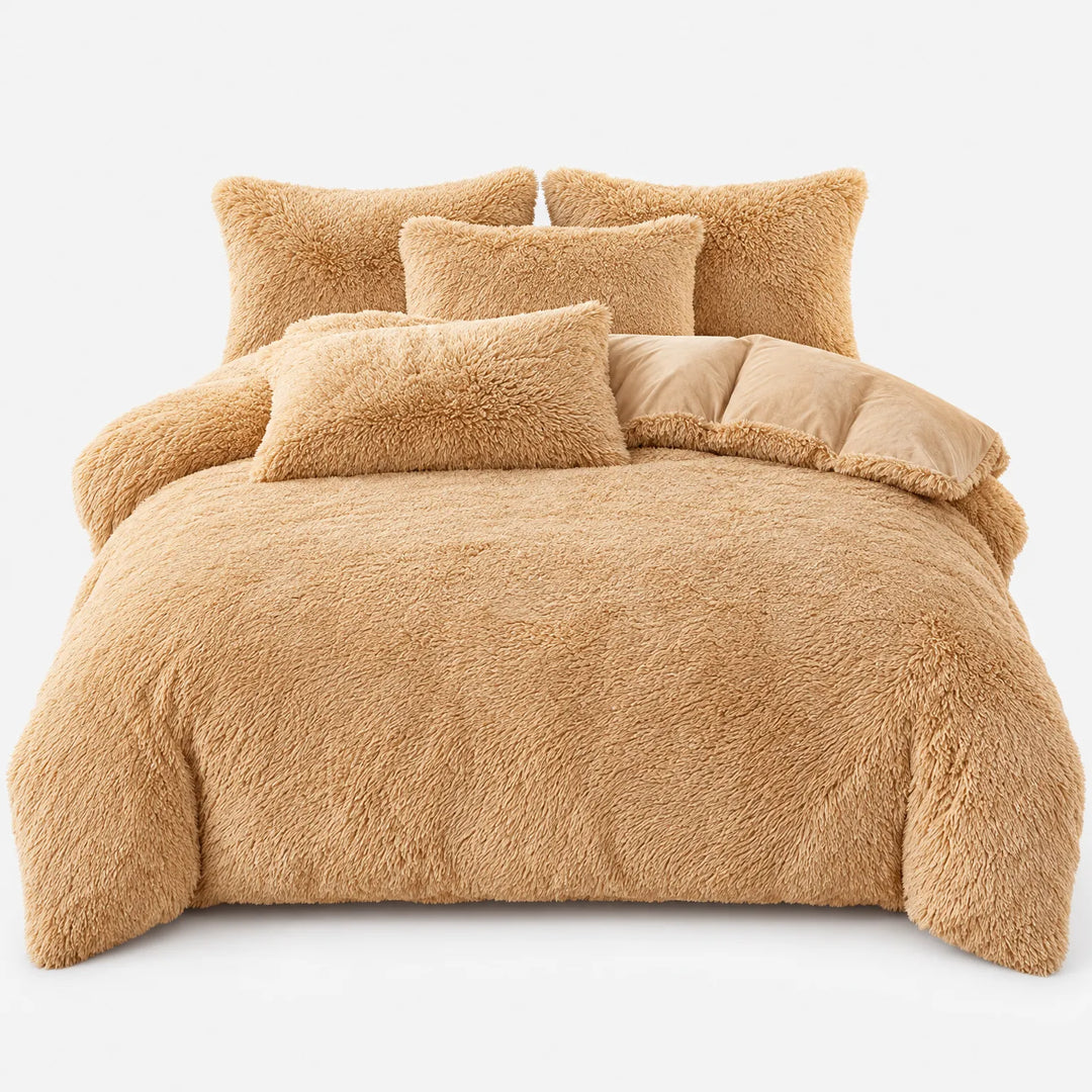 Beddengoed set | Fluffy fleece 5-delig met kussenslopen