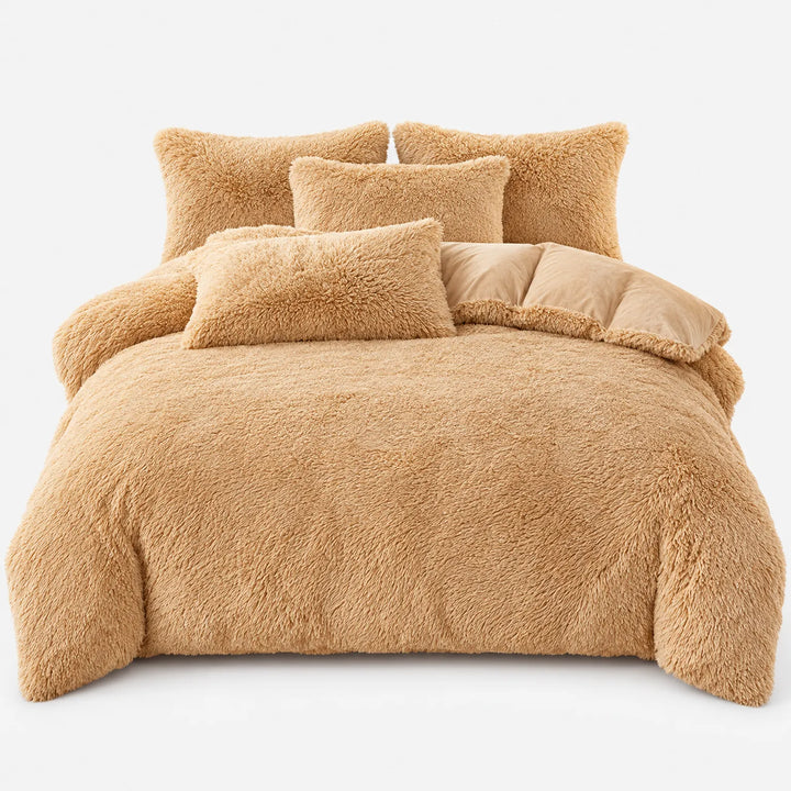 Beddengoed set | Fluffy fleece 5-delig met kussenslopen