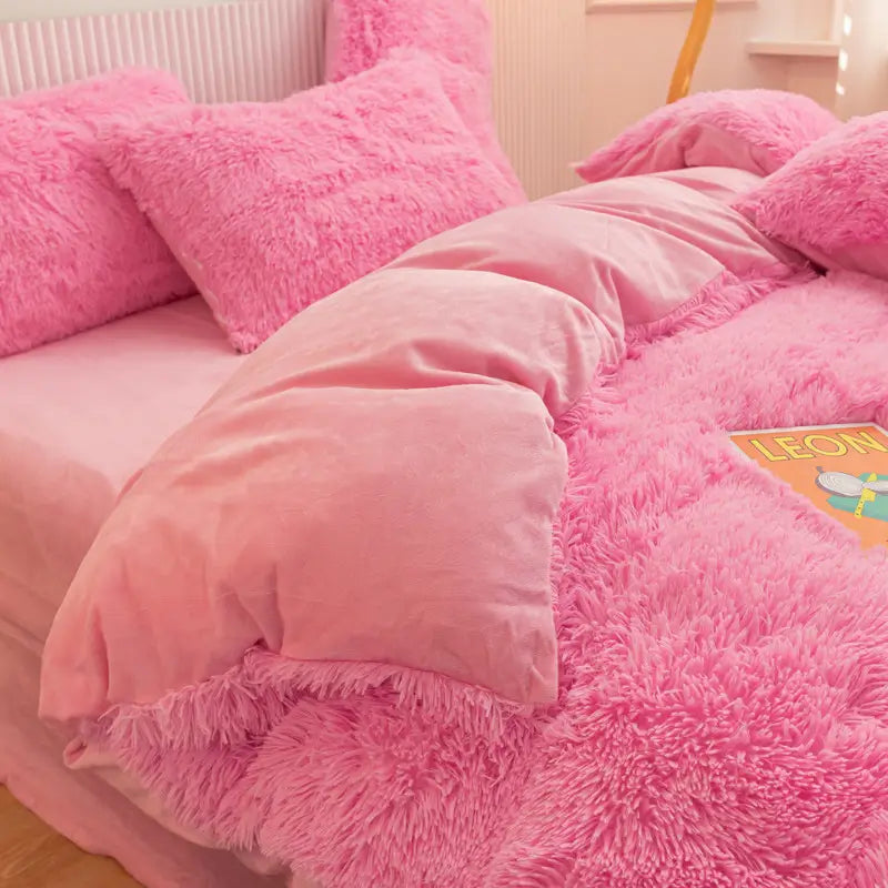 Beddengoed set | Fluffy fleece 5-delig met kussenslopen