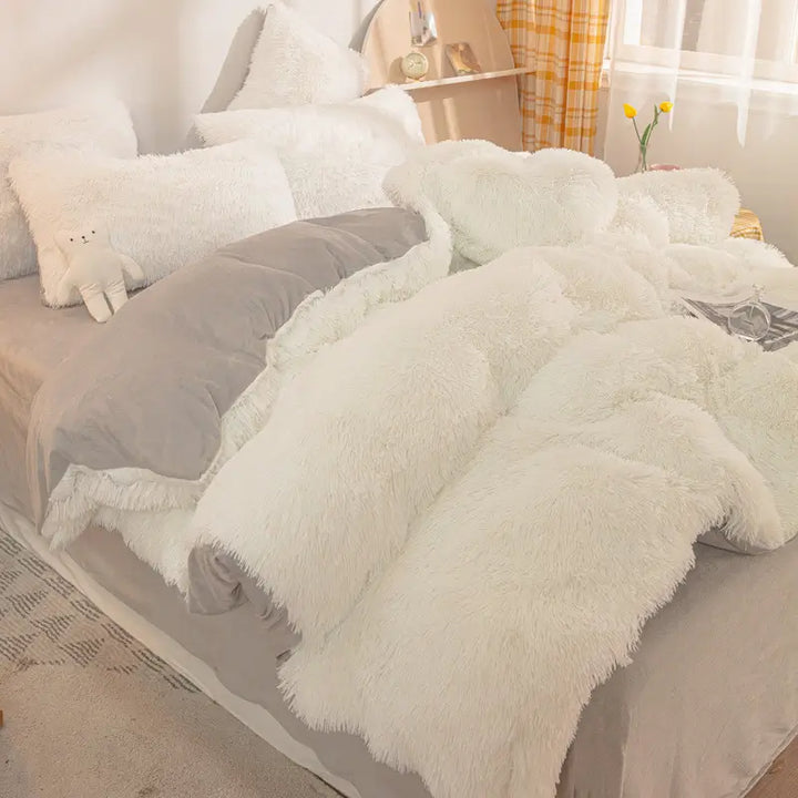 Beddengoed set | Fluffy fleece 5-delig met kussenslopen