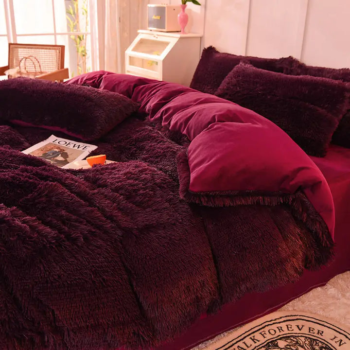Beddengoed set | Fluffy fleece 5-delig met kussenslopen