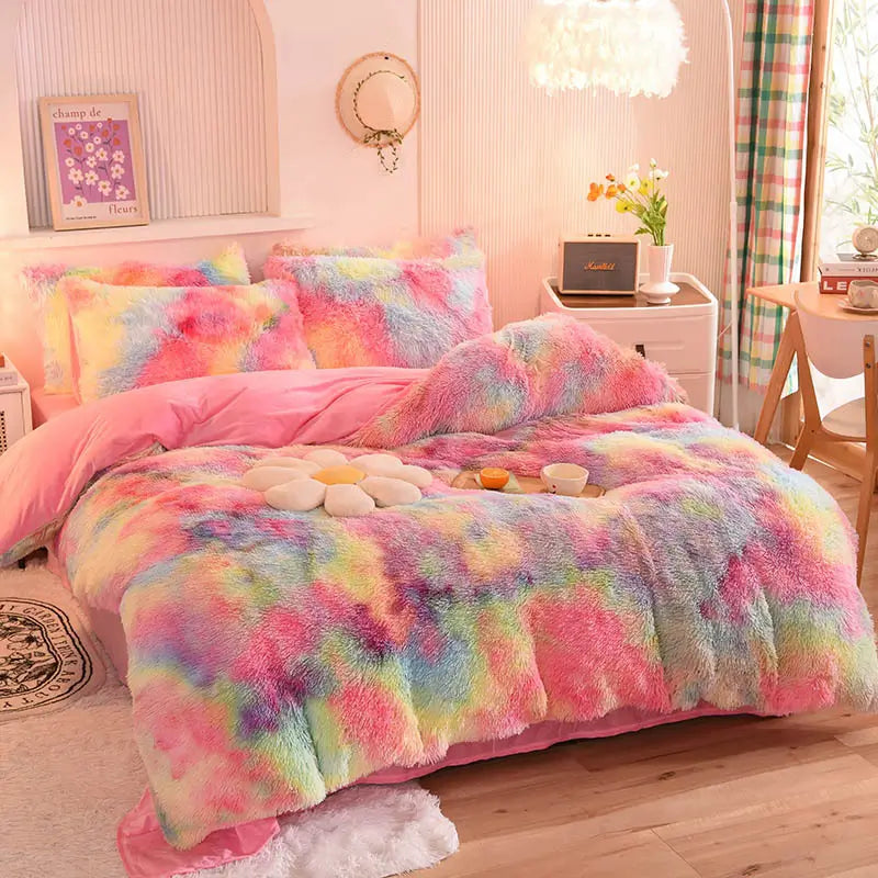 Beddengoed set | Fluffy fleece 5-delig met kussenslopen