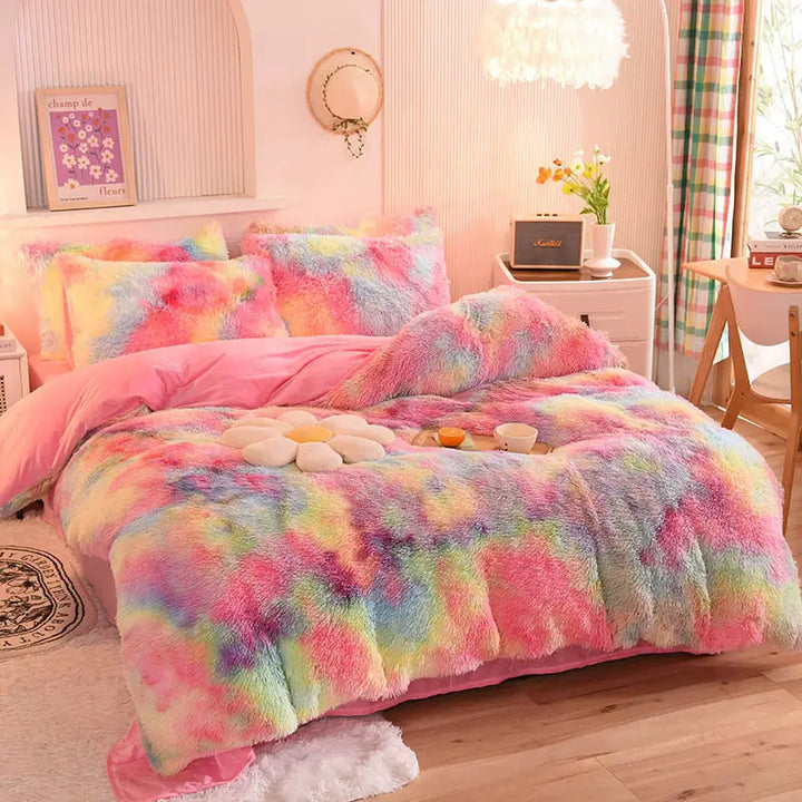 Beddengoed set | Fluffy fleece 5-delig met kussenslopen