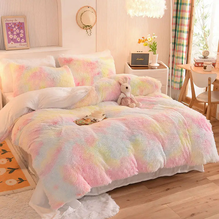 Beddengoed set | Fluffy fleece 5-delig met kussenslopen