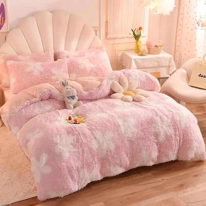 Beddengoed set | Fluffy fleece 5-delig met kussenslopen