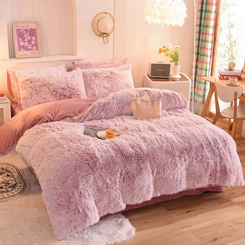 Beddengoed set | Fluffy fleece 5-delig met kussenslopen