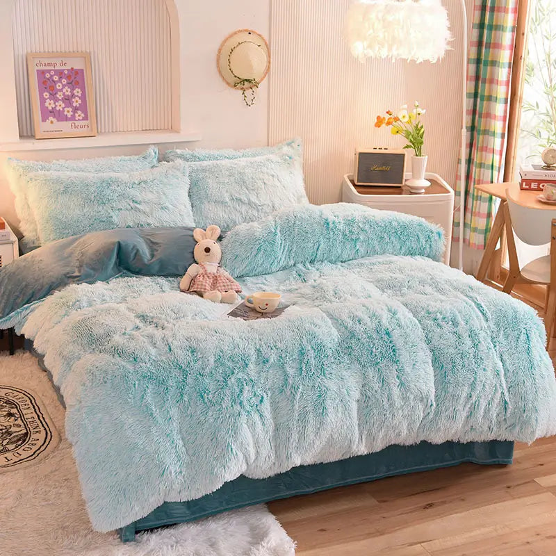 Beddengoed set | Fluffy fleece 5-delig met kussenslopen