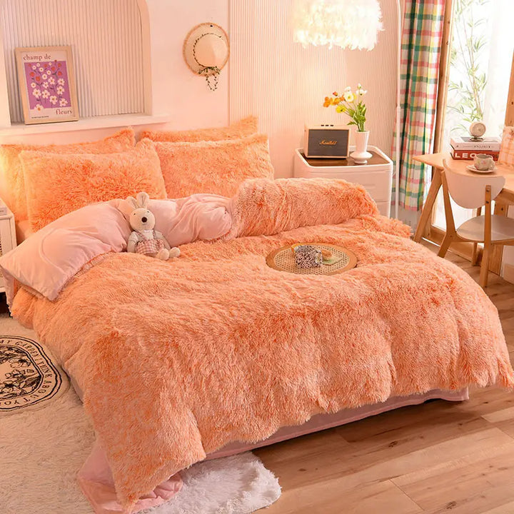 Beddengoed set | Fluffy fleece 5-delig met kussenslopen
