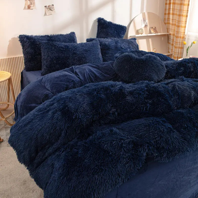 Beddengoed set | Fluffy fleece 5-delig met kussenslopen