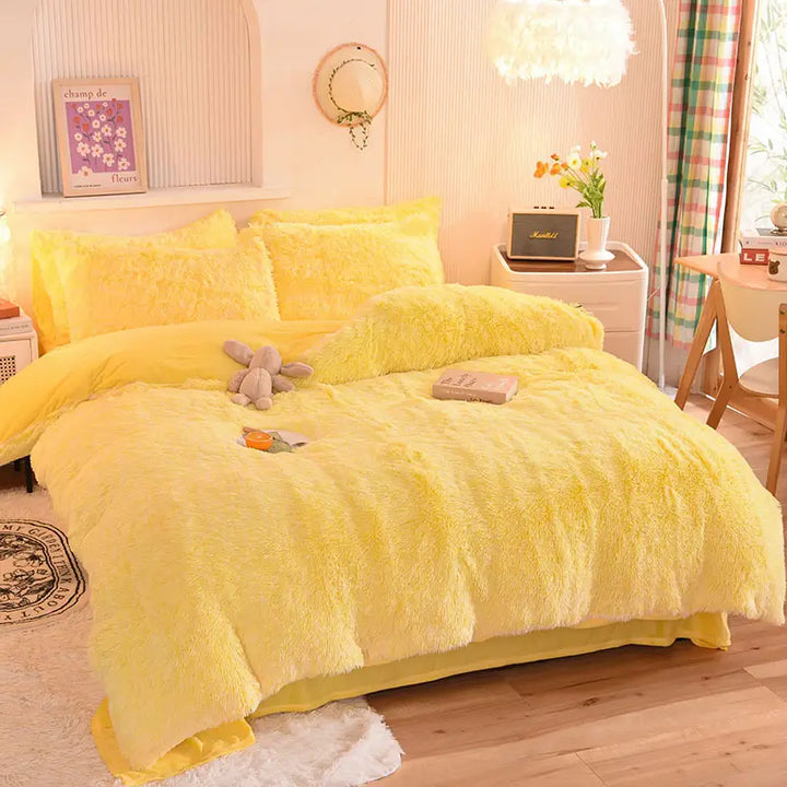 Beddengoed set | Fluffy fleece 5-delig met kussenslopen