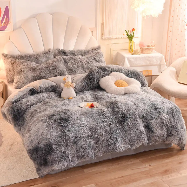 Beddengoed set | Fluffy fleece 5-delig met kussenslopen
