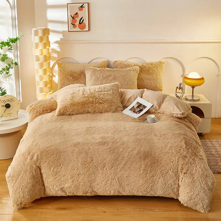 Beddengoed set | Fluffy fleece 5-delig met kussenslopen