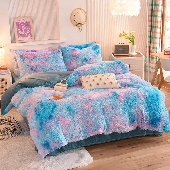Beddengoed set | Fluffy fleece 5-delig met kussenslopen