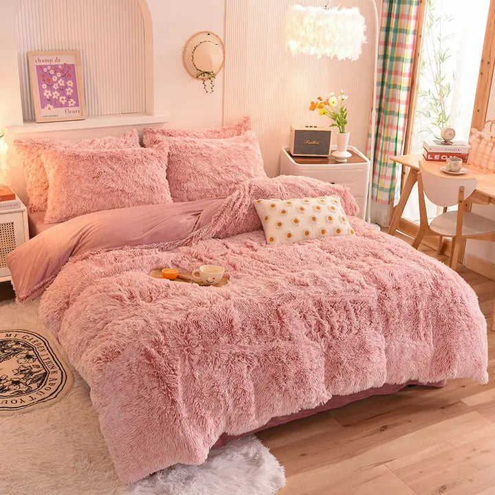 Beddengoed set | Fluffy fleece 5-delig met kussenslopen