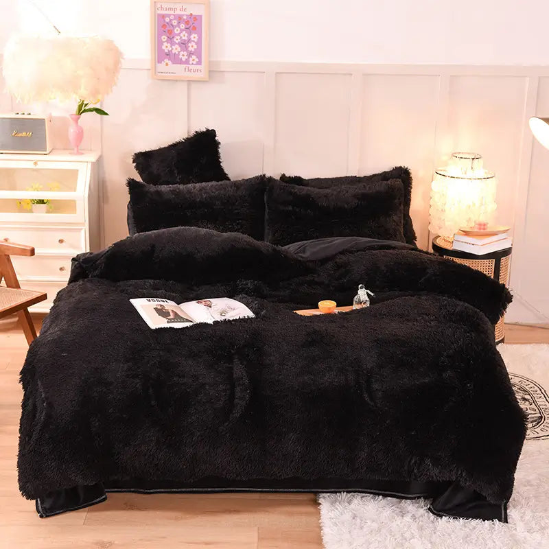 Beddengoed set | Fluffy fleece 5-delig met kussenslopen