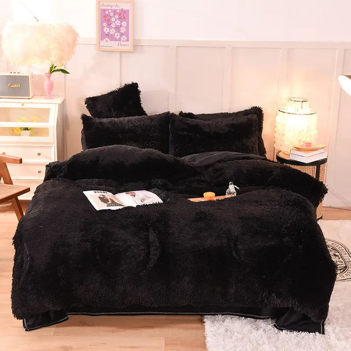 Beddengoed set | Fluffy fleece 5-delig met kussenslopen