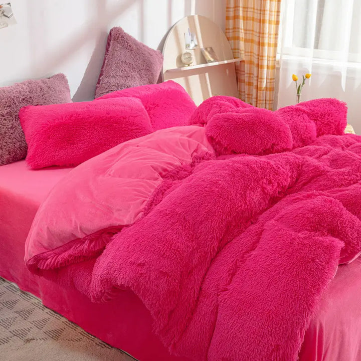 Beddengoed set | Fluffy fleece 5-delig met kussenslopen