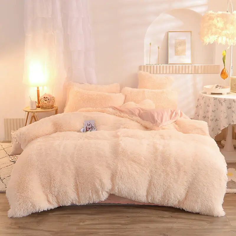 Beddengoed set | Fluffy fleece 5-delig met kussenslopen