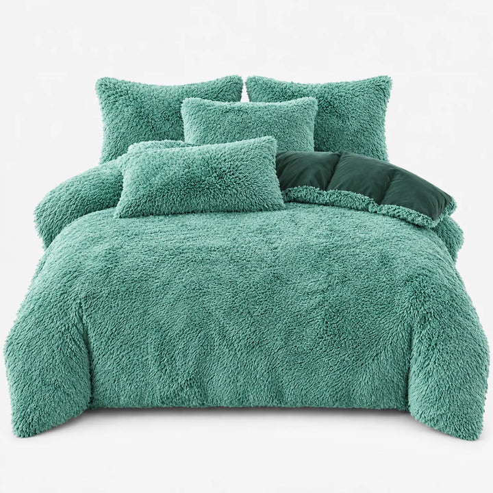 Beddengoed set | Fluffy fleece 5-delig met kussenslopen