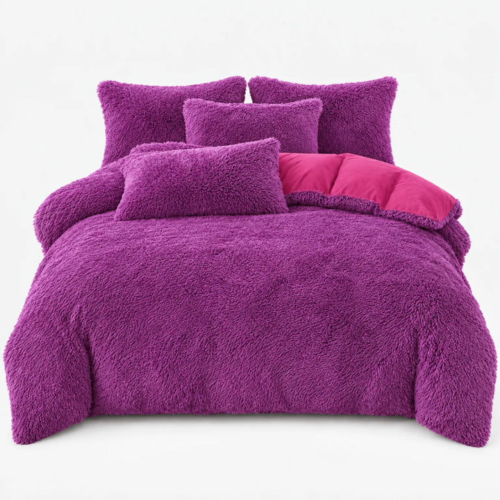 Beddengoed set | Fluffy fleece 5-delig met kussenslopen