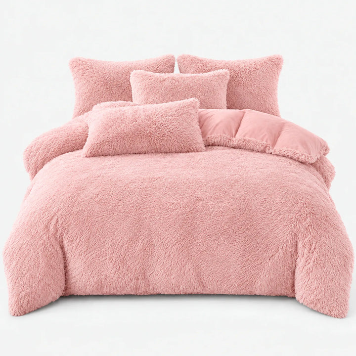 Beddengoed set | Fluffy fleece 5-delig met kussenslopen