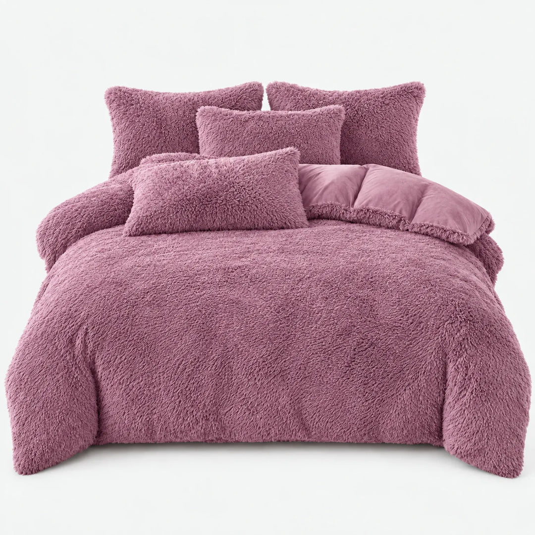 Beddengoed set | Fluffy fleece 5-delig met kussenslopen