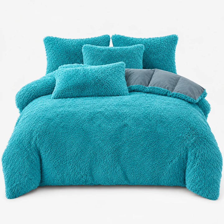 Beddengoed set | Fluffy fleece 5-delig met kussenslopen