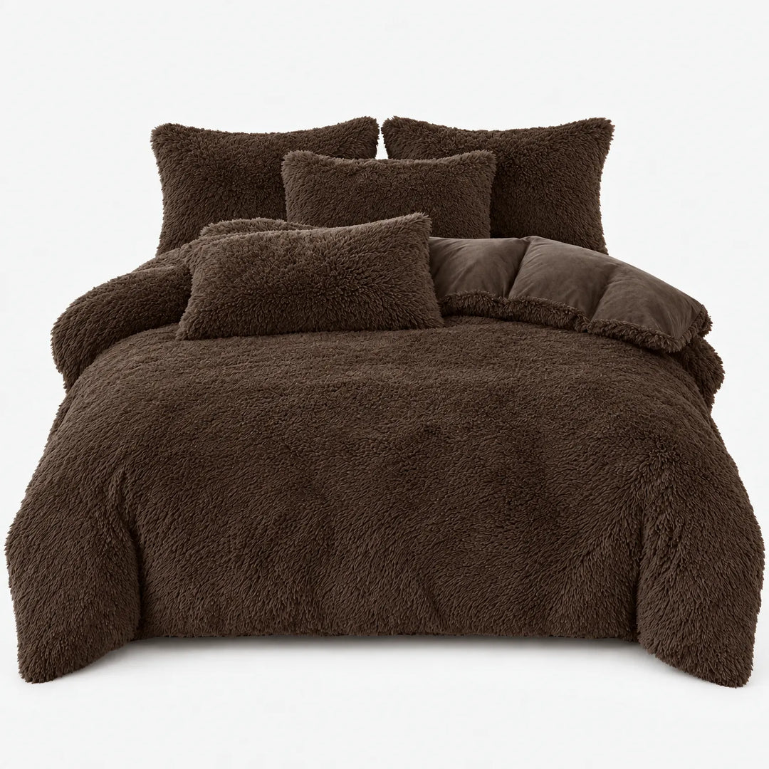 Beddengoed set | Fluffy fleece 5-delig met kussenslopen