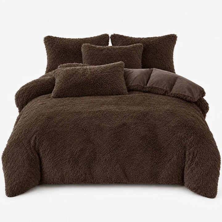 Beddengoed set | Fluffy fleece 5-delig met kussenslopen