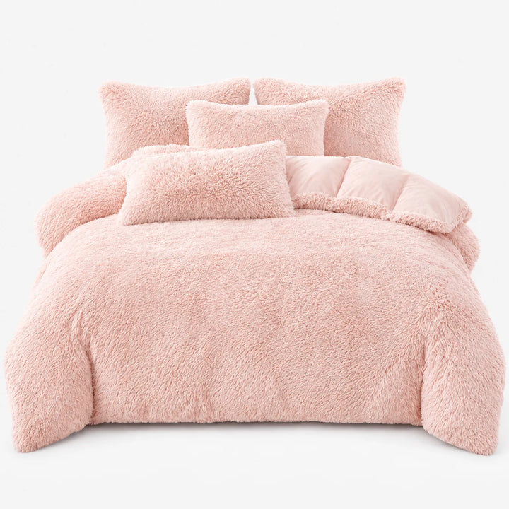 Beddengoed set | Fluffy fleece 5-delig met kussenslopen