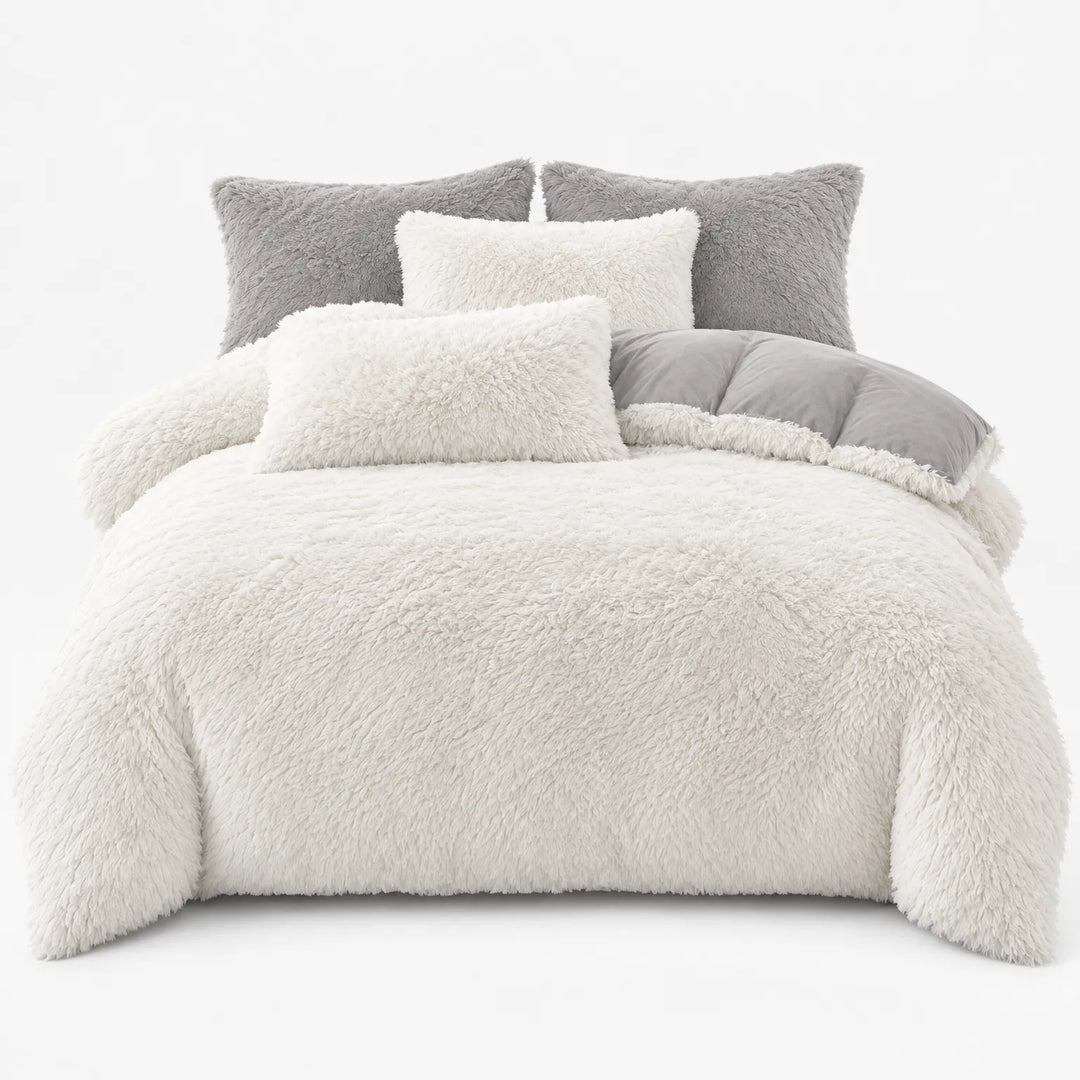 Beddengoed set | Fluffy fleece 5-delig met kussenslopen