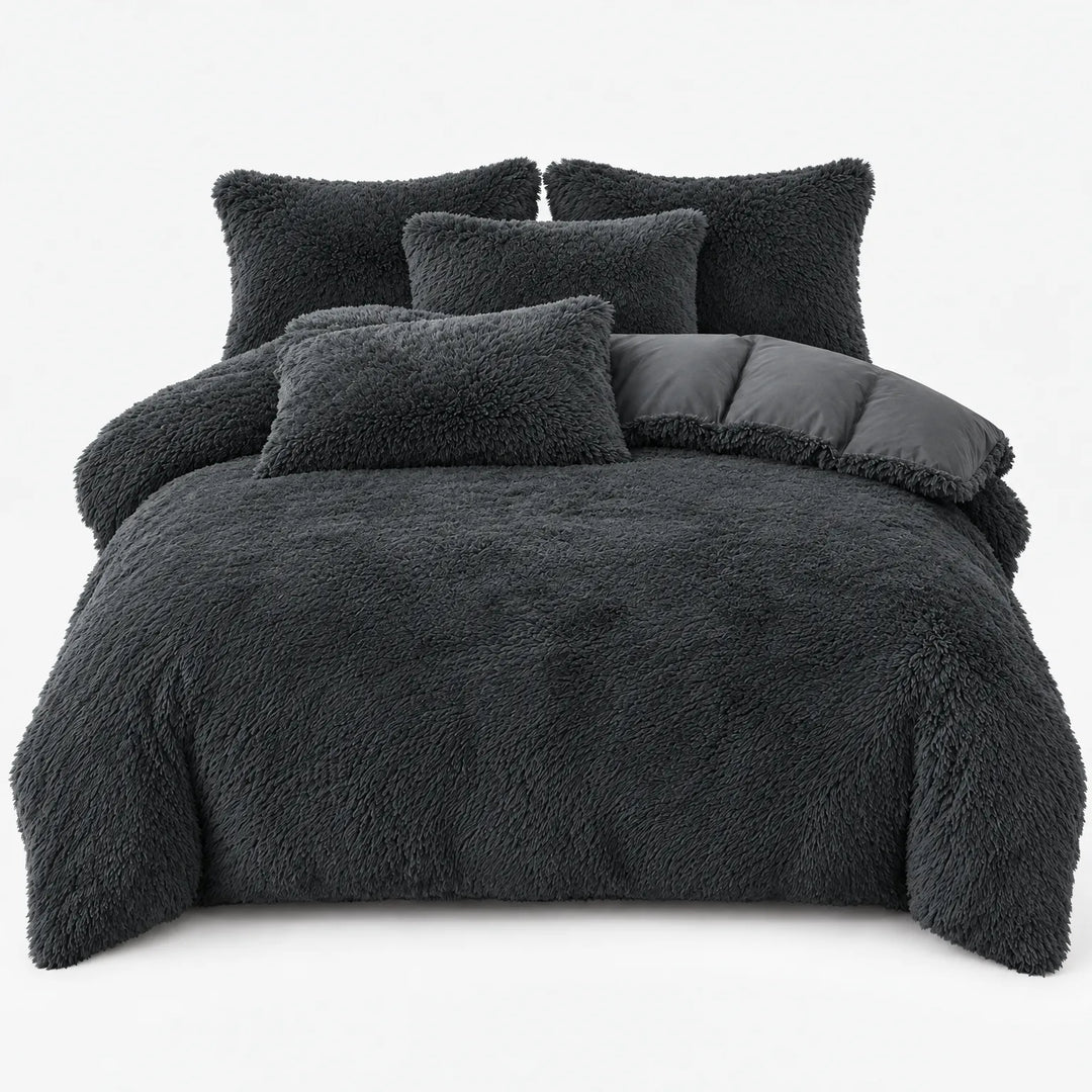 Beddengoed set | Fluffy fleece 5-delig met kussenslopen