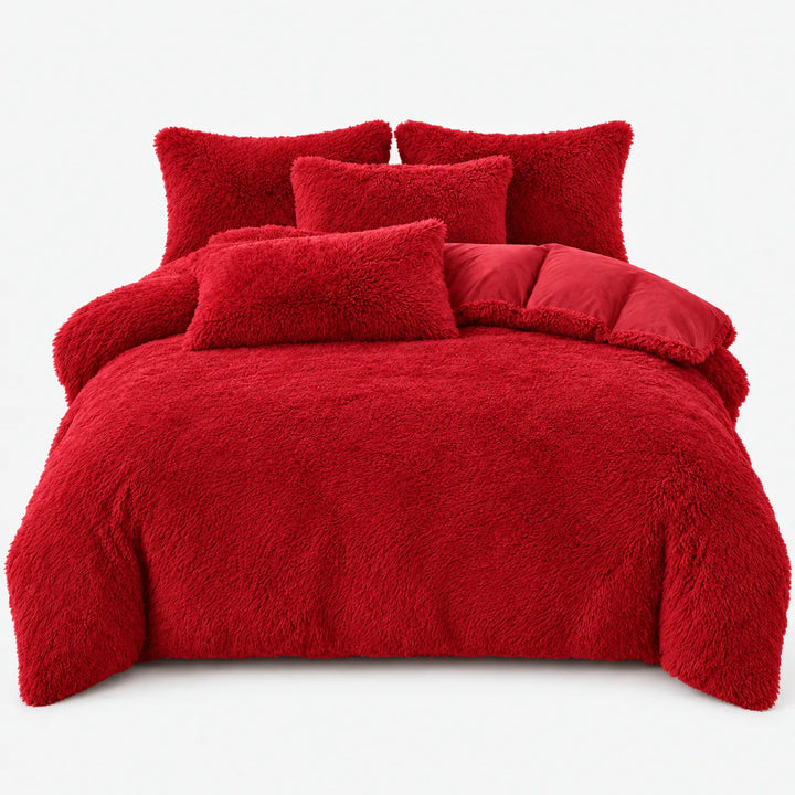 Beddengoed set | Fluffy fleece 5-delig met kussenslopen