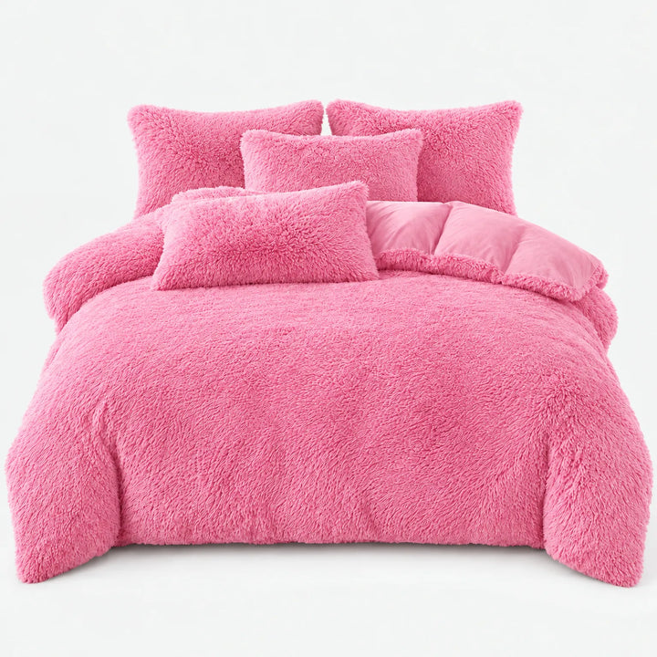 Beddengoed set | Fluffy fleece 5-delig met kussenslopen