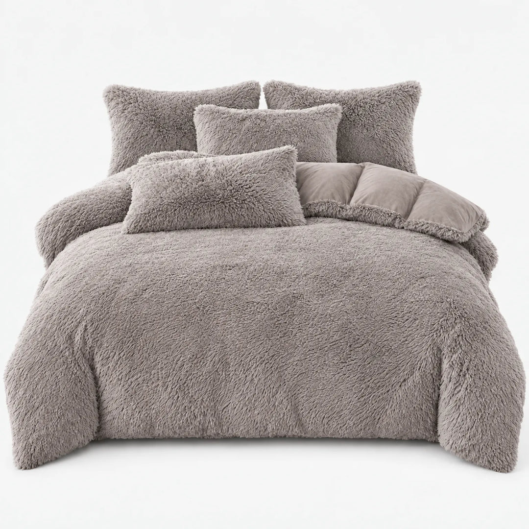 Beddengoed set | Fluffy fleece 5-delig met kussenslopen