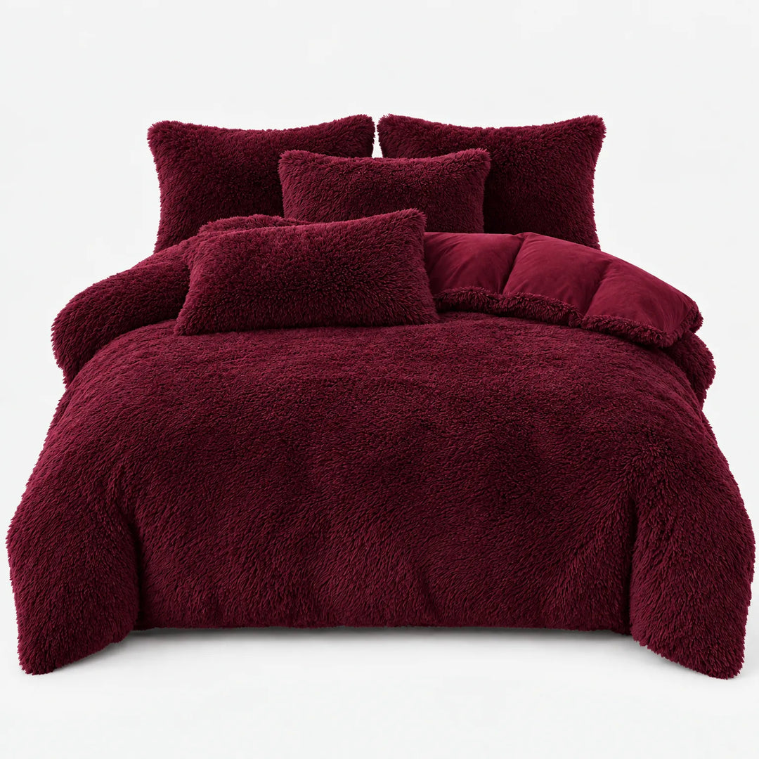Beddengoed set | Fluffy fleece 5-delig met kussenslopen