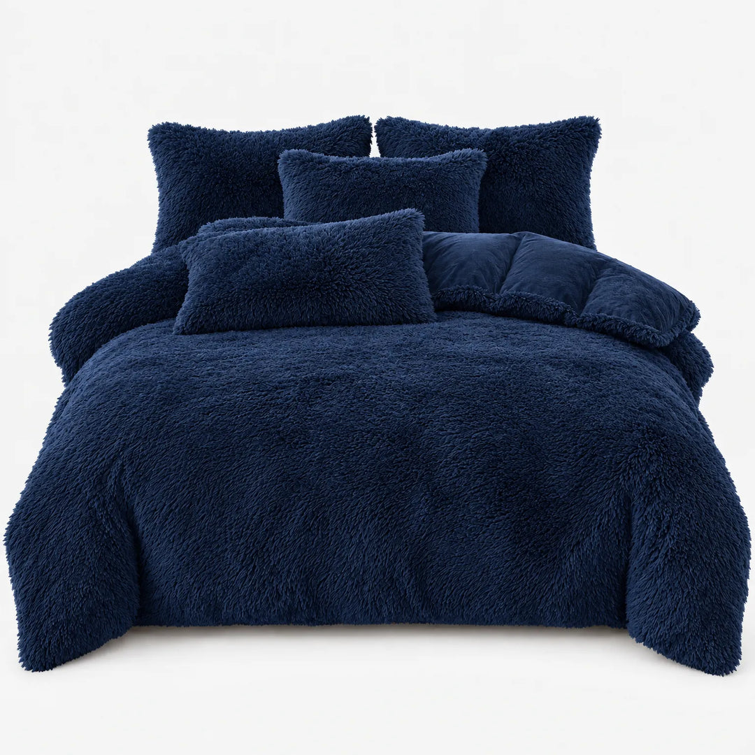 Beddengoed set | Fluffy fleece 5-delig met kussenslopen