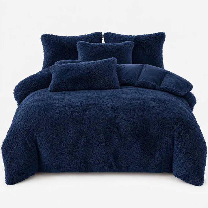 Beddengoed set | Fluffy fleece 5-delig met kussenslopen