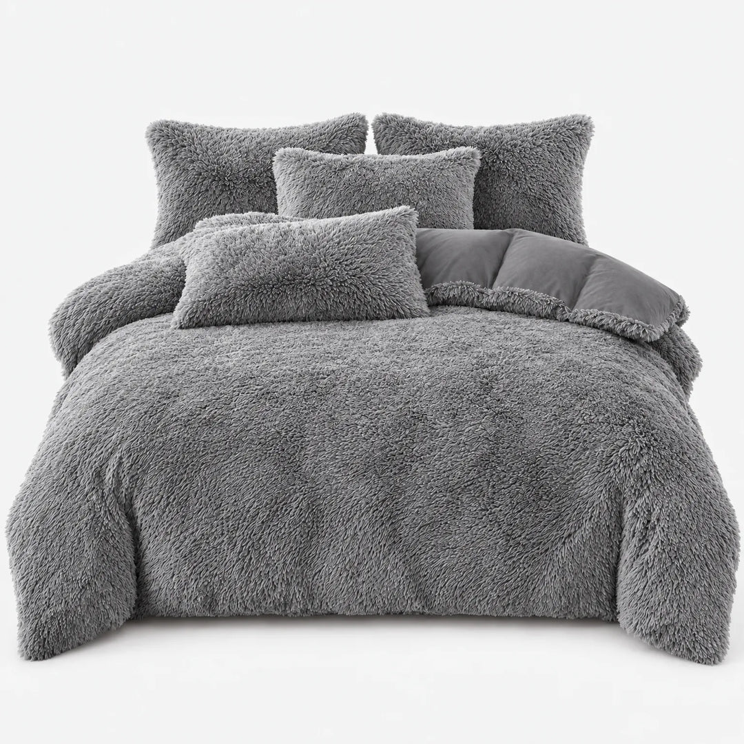 Beddengoed set | Fluffy fleece 5-delig met kussenslopen