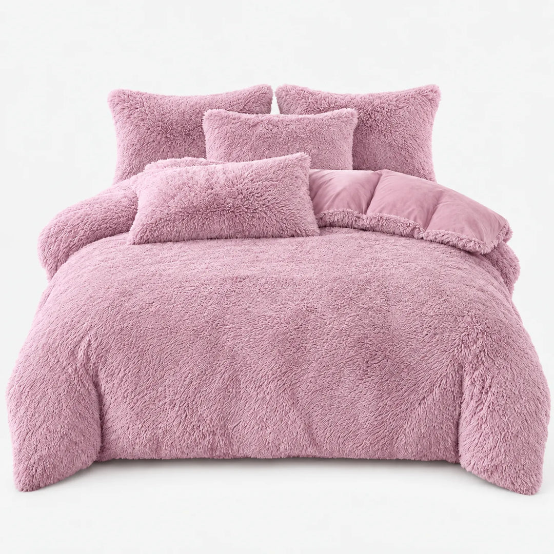Beddengoed set | Fluffy fleece 5-delig met kussenslopen