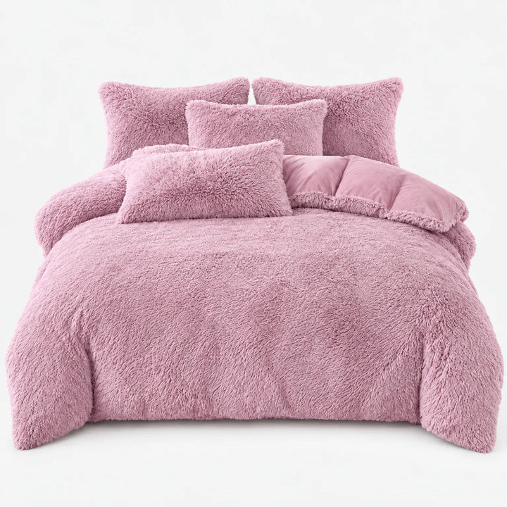 Beddengoed set | Fluffy fleece 5-delig met kussenslopen