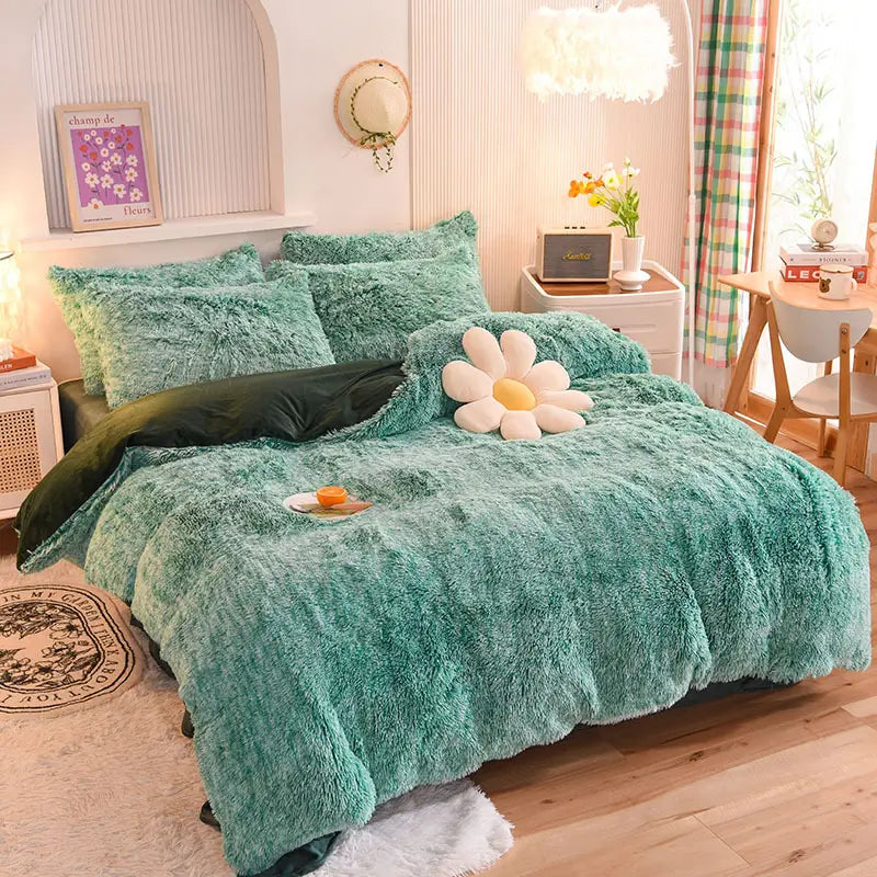 Beddengoed set | Fluffy fleece 5-delig met kussenslopen