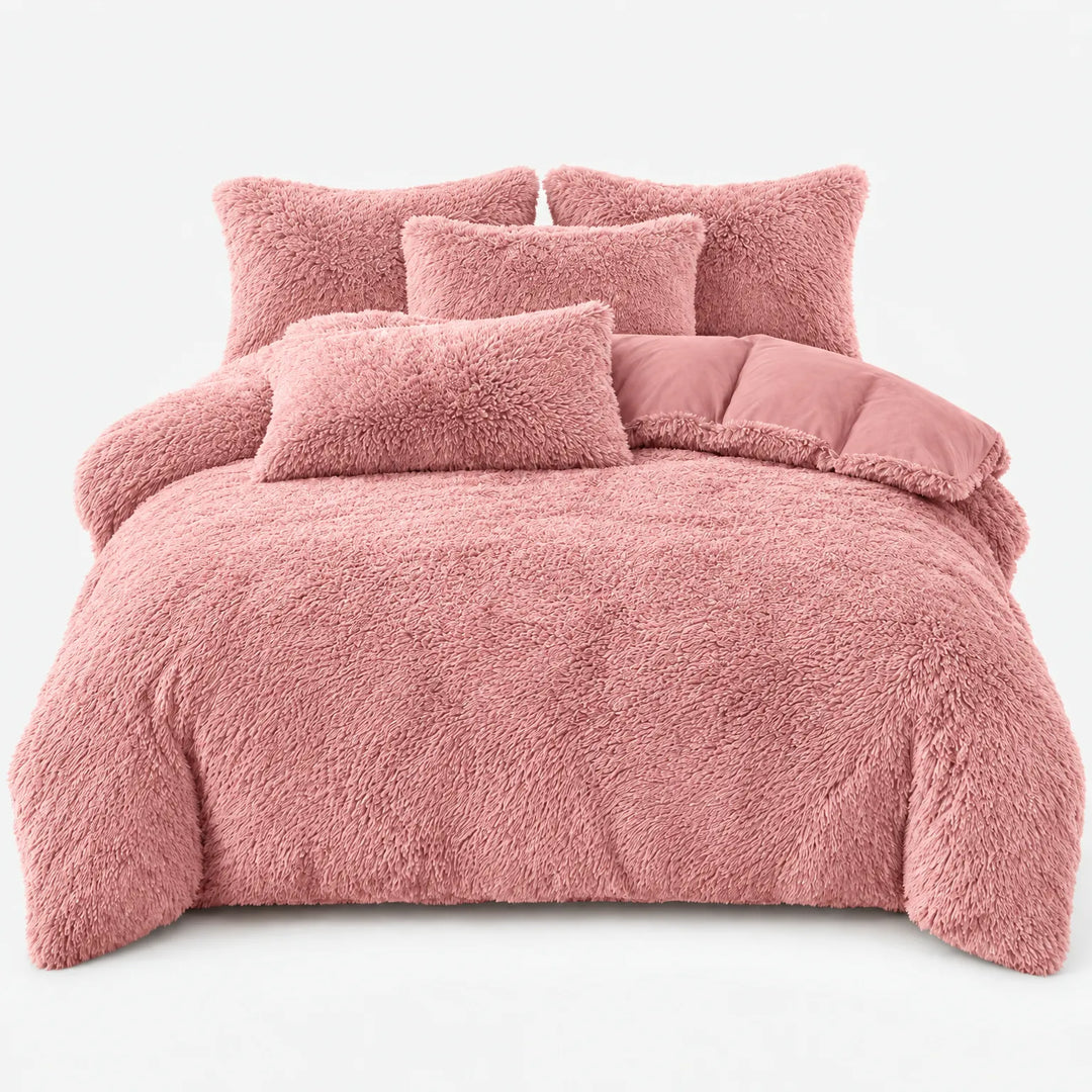 Beddengoed set | Fluffy fleece 5-delig met kussenslopen
