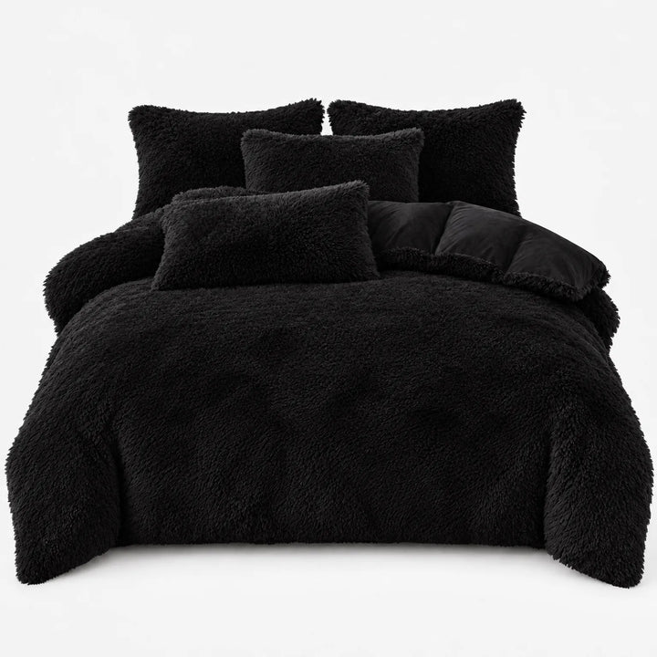 Beddengoed set | Fluffy fleece 5-delig met kussenslopen