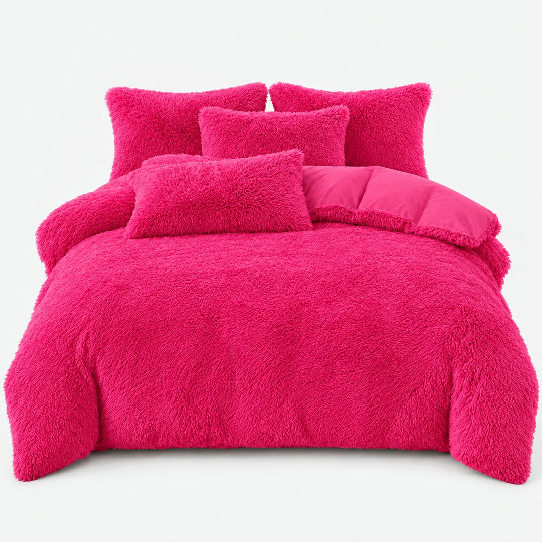 Beddengoed set | Fluffy fleece 5-delig met kussenslopen