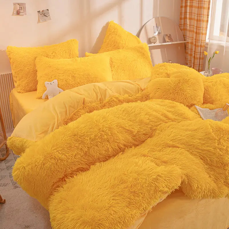Beddengoed set | Fluffy fleece 5-delig met kussenslopen