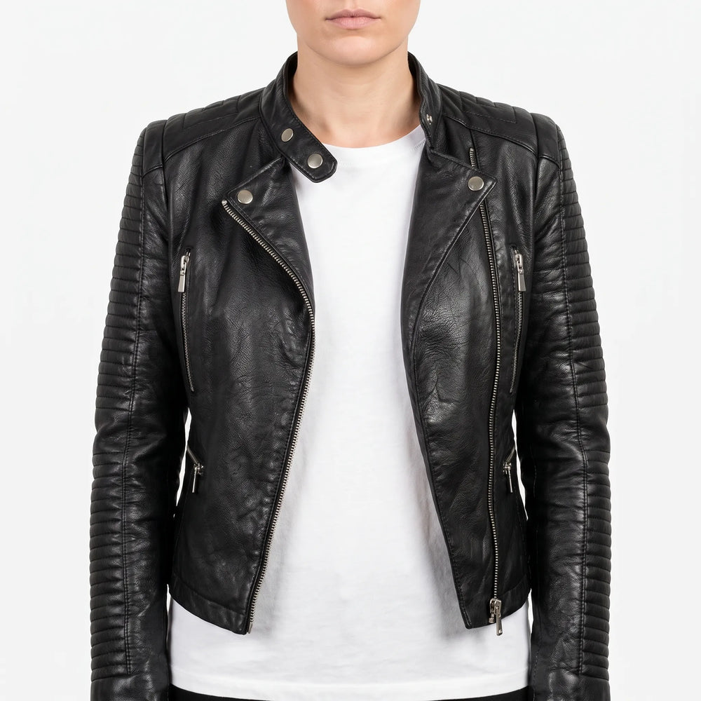 Biker jas dames | Getailleerd model met asymmetrische rits