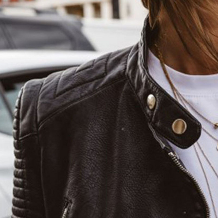 Biker jas dames | Getailleerd model met asymmetrische rits