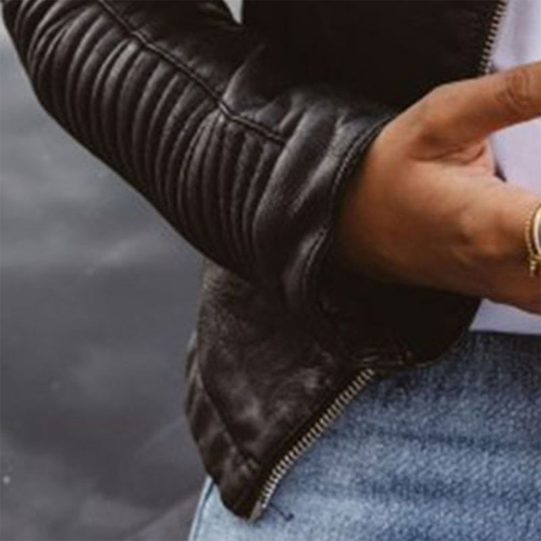 Biker jas dames | Getailleerd model met asymmetrische rits